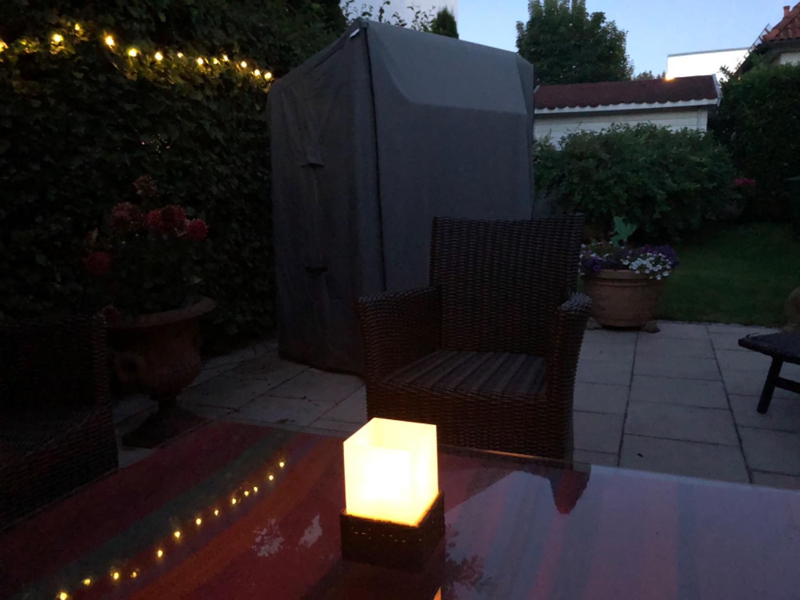 Dehner Premium Lovely Rattan Cube Solarleuchte 21cm dunkelbraun