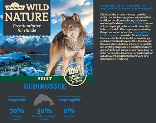 Dehner Wild Nature Gebirgssee Hundefutter Lachs 6x800g getreidefrei