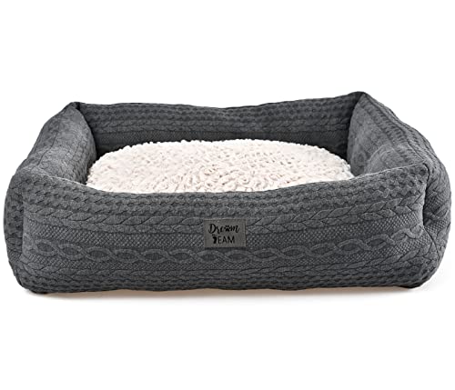 Dehner Lieblinge Dream Team Knitted Kuschelbett grau 48x61 cm waschbar
