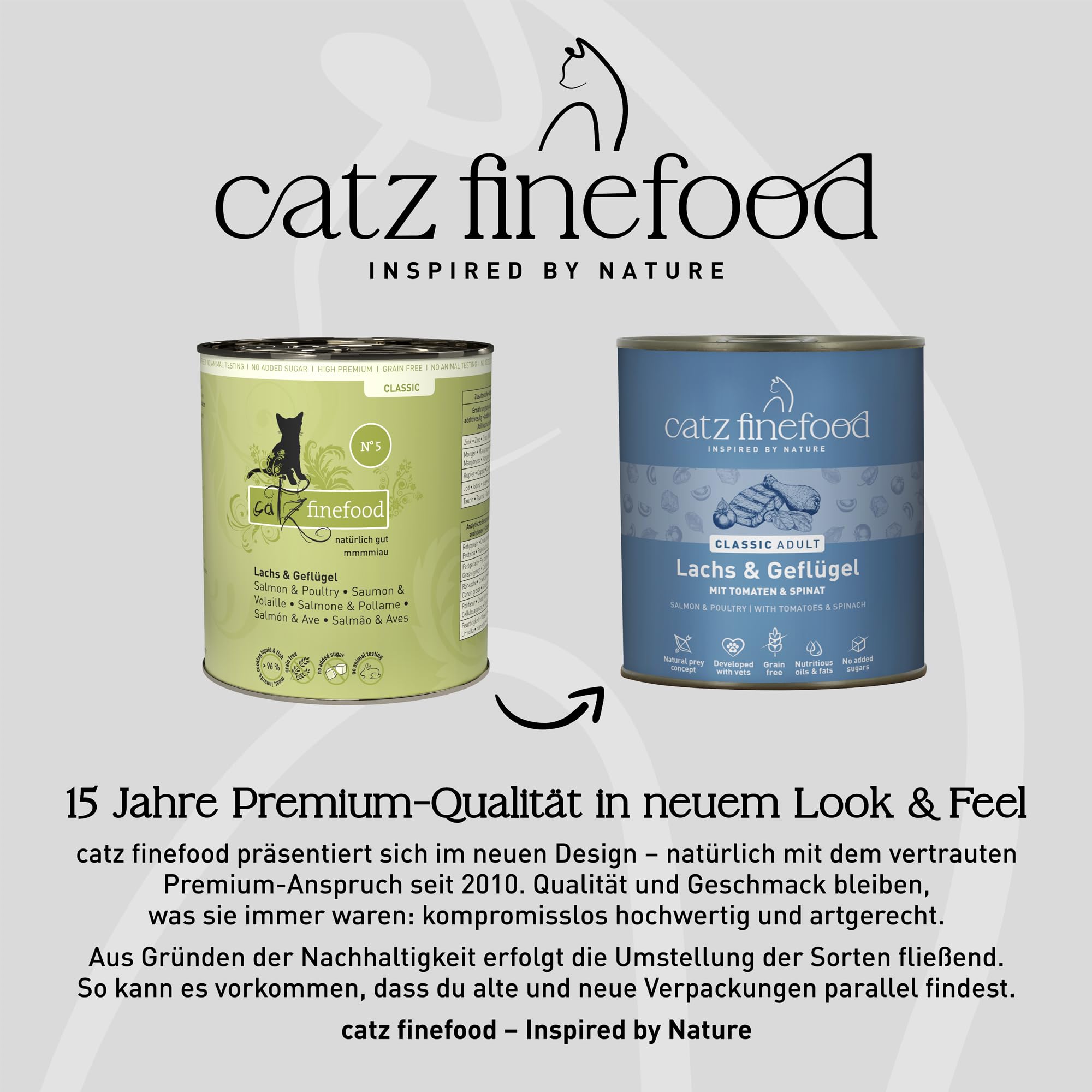 catz finefood N° 5 Nassfutter Lachs Geflügel 6x800g getreidefrei