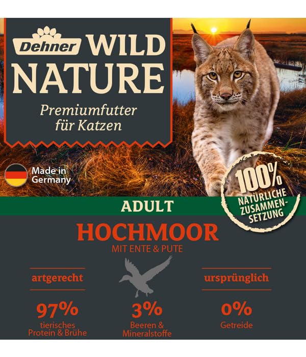 Dehner Wild Nature Hochmoor Nassfutter Ente Pute 16x100g getreidefrei