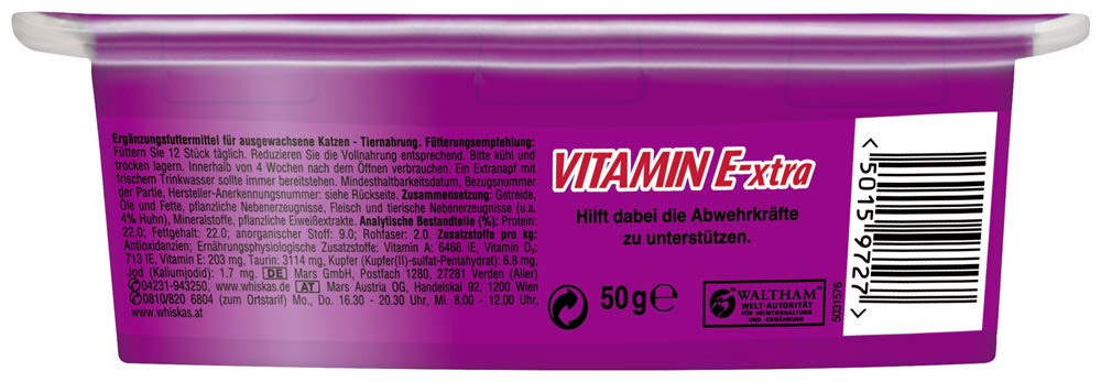 Whiskas Vitamin E-xtra Katzensnack Huhn 8x50g mit Vitamin