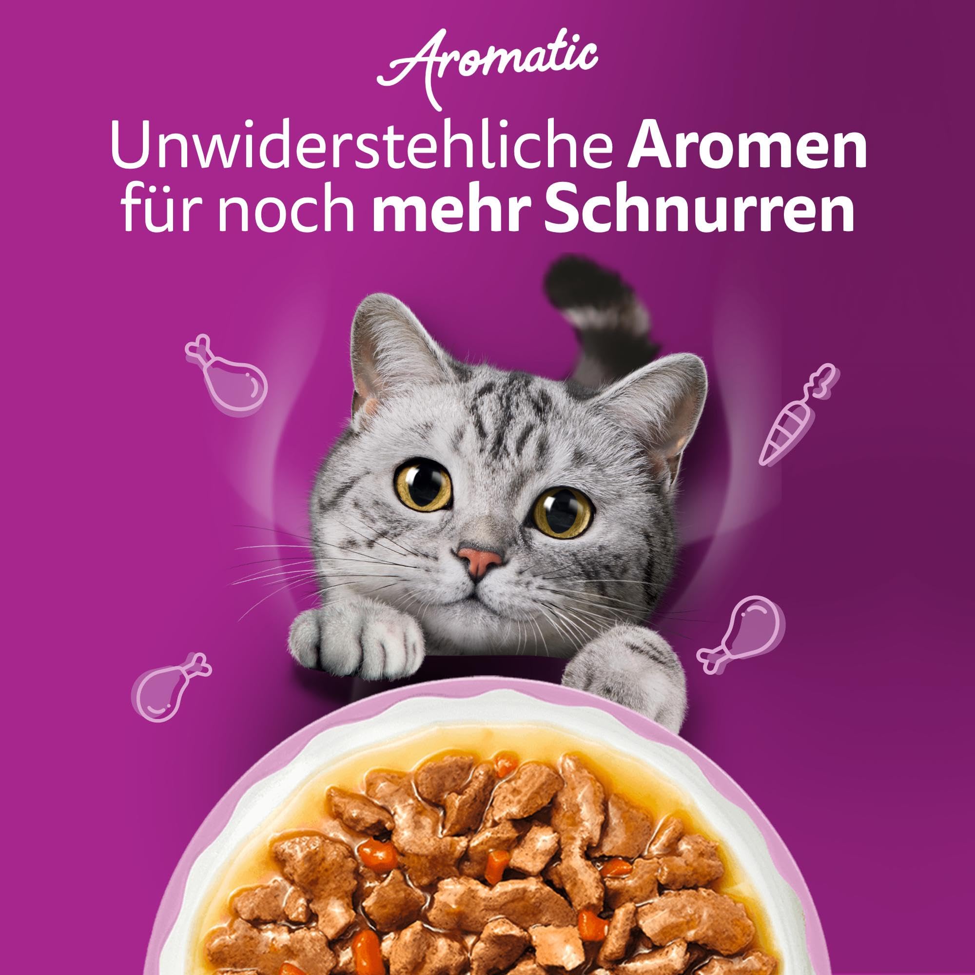 Whiskas Aromatic Gemischte Auswahl Nassfutter 48x85g Sauce