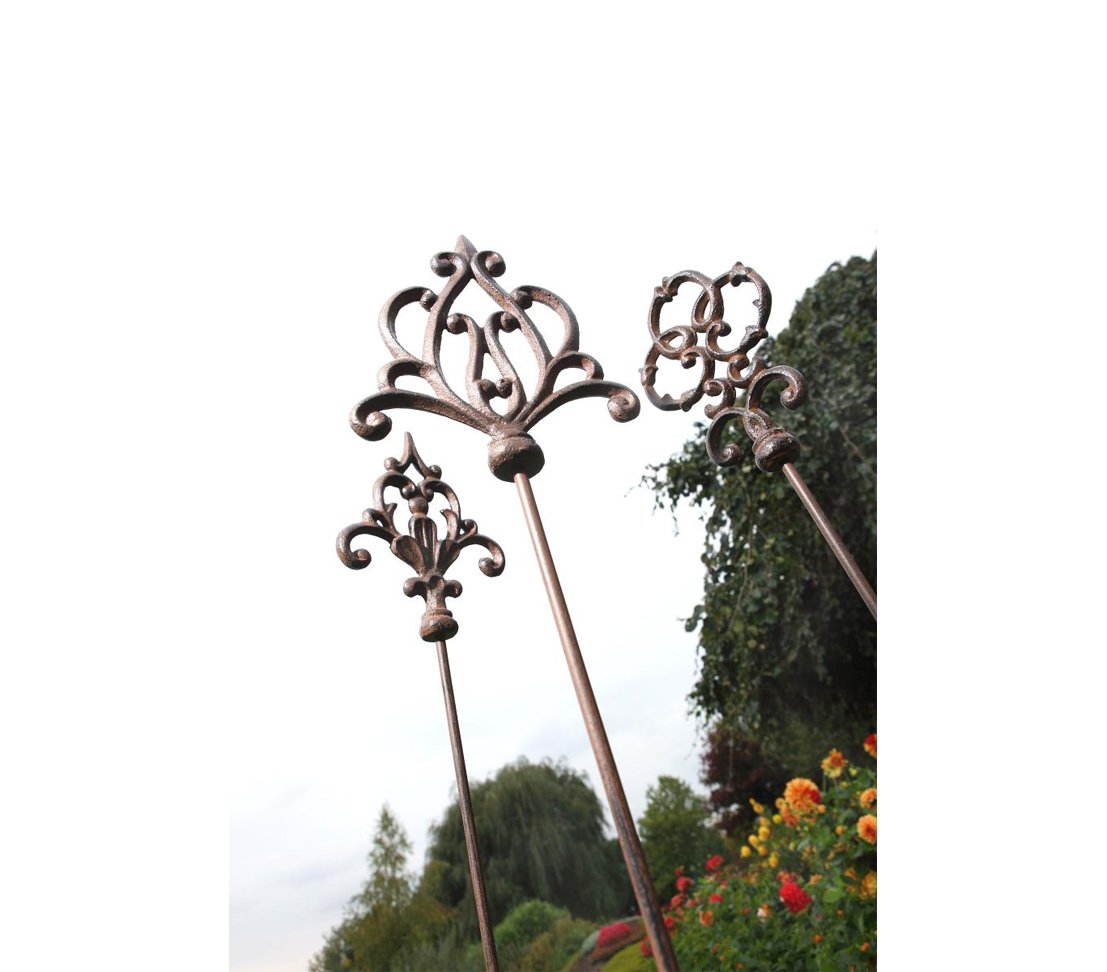 Dehner Ornament Gartenstab 140 cm Gusseisen 6er