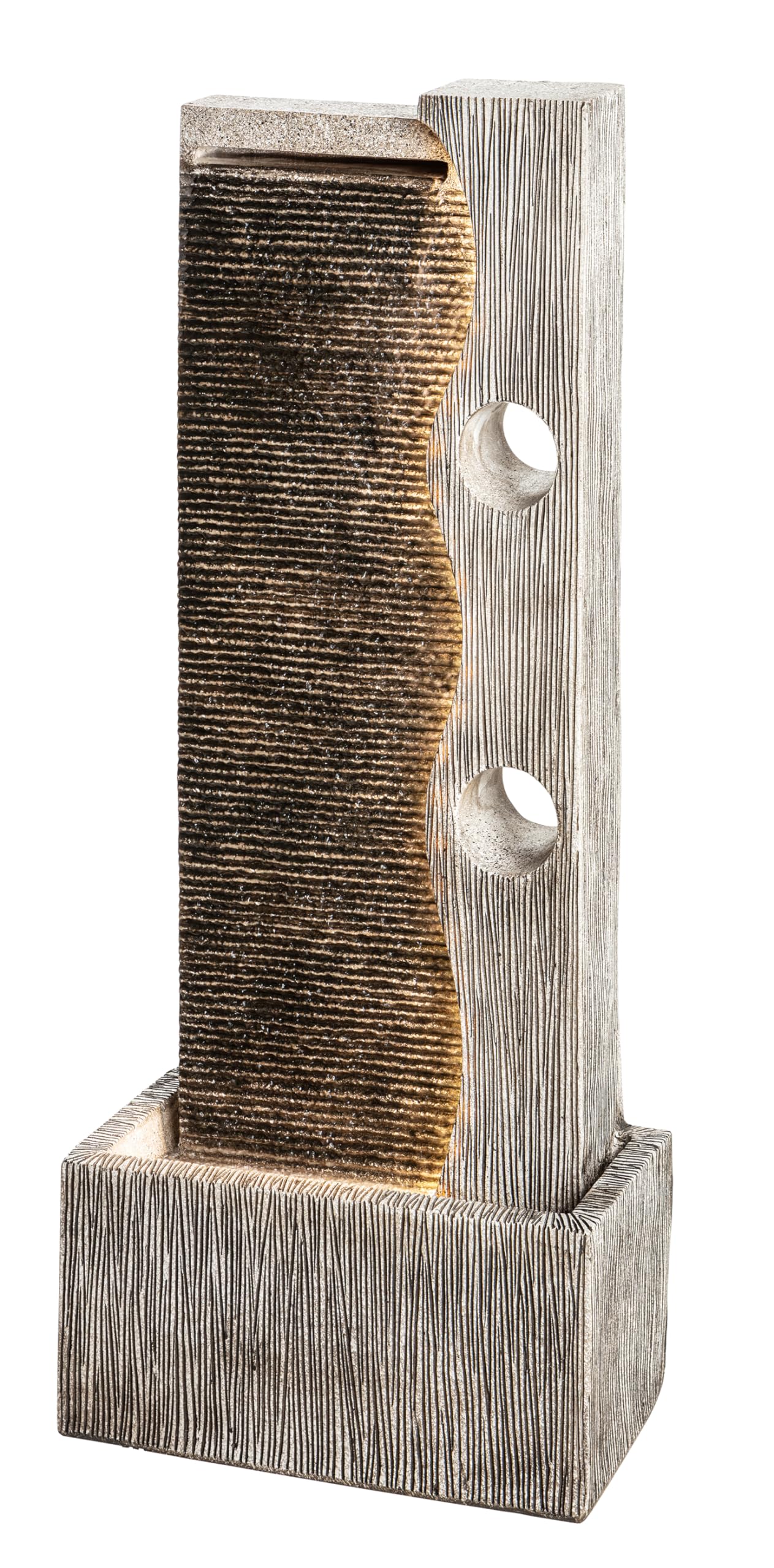 Dehner Eclipse Gartenbrunnen mit LED grau 100 cm