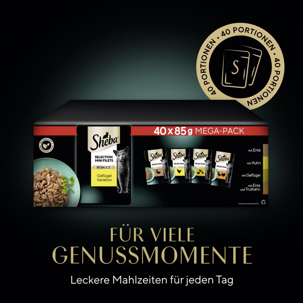 Sheba Selection Geflügel Variation Nassfutter 40x85g in Sauce