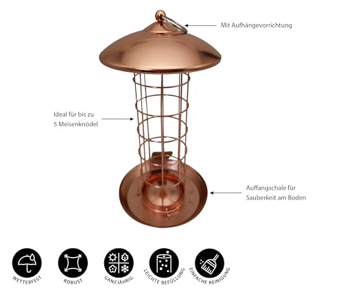 Dehner Natura Joelle Meisenknödelsäule Metall kupfer 30 cm