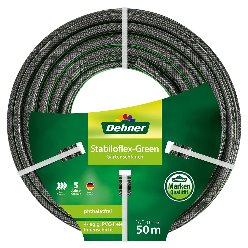 Dehner Stabiloflex Gartenschlauch 13 mm 50 m grün