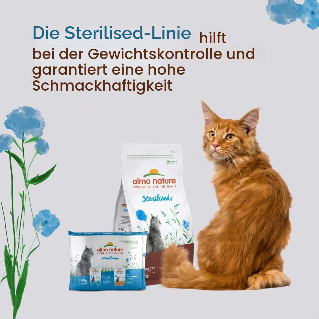 Almo Nature Functional Sterilised Nassfutter 6x70g Kabeljau