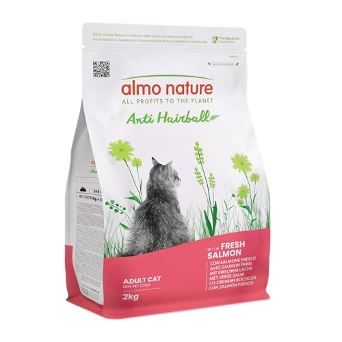 Almo Nature Anti Hairball Trockenfutter Lachs 2kg Faser