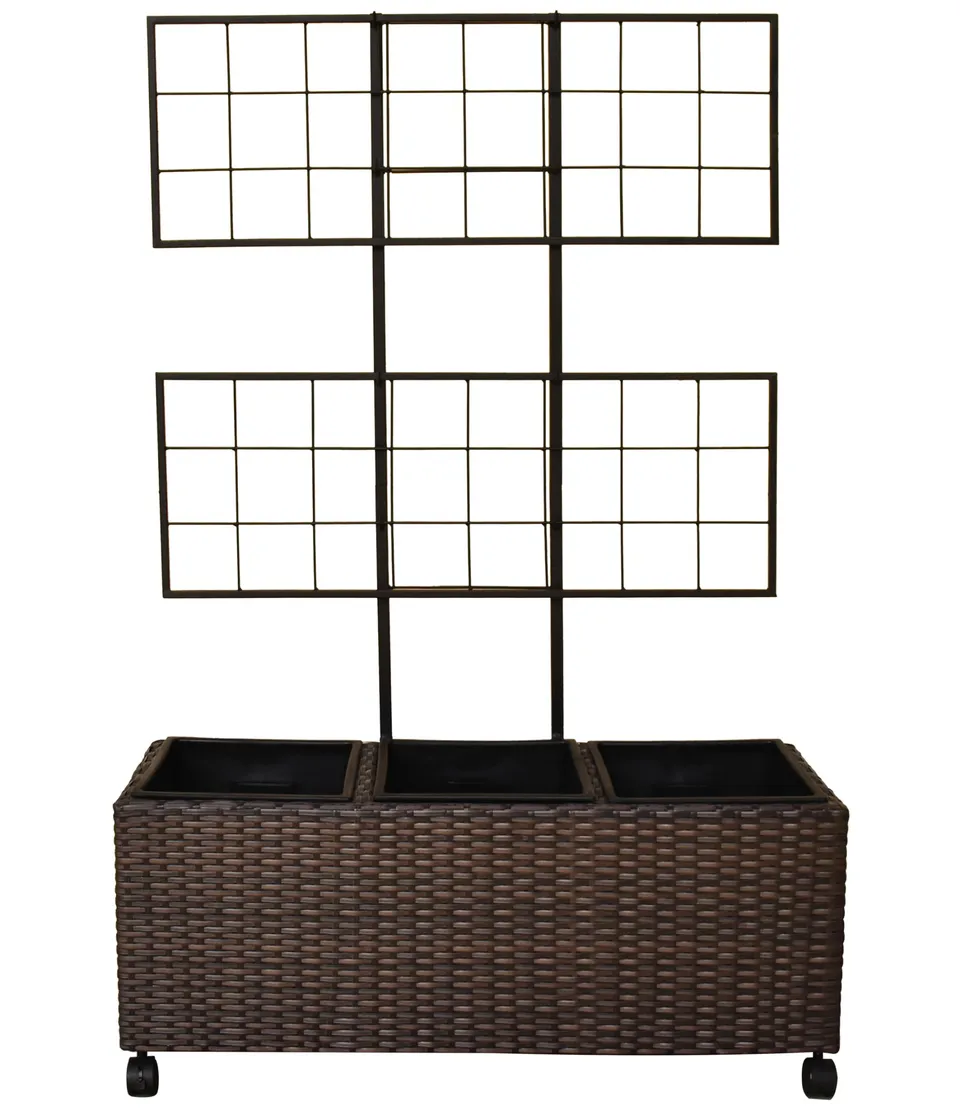 Dehner Premium Lovely Lili Spalierkasten braun mit Rollen