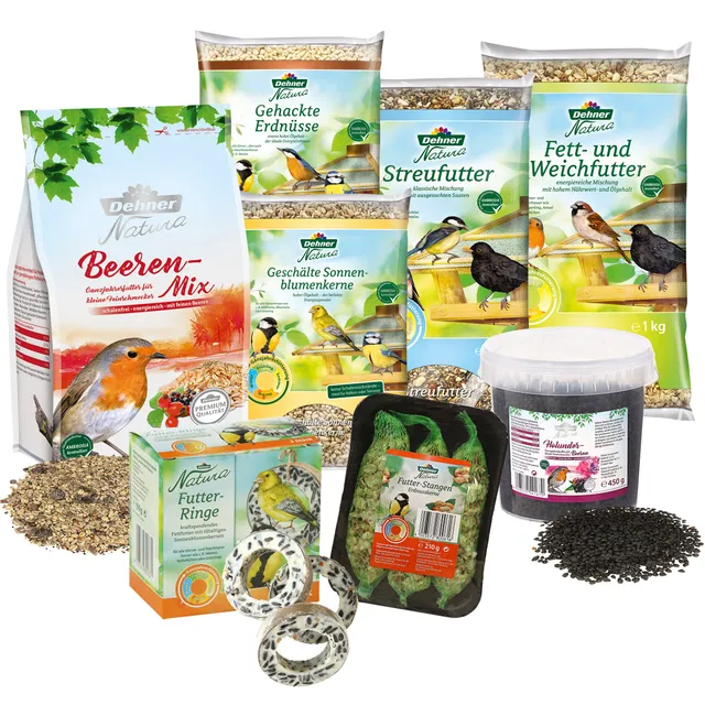 Dehner Natura Futterbuffet Maxi Wildvogelfutter 8-teilig Ganzjahr