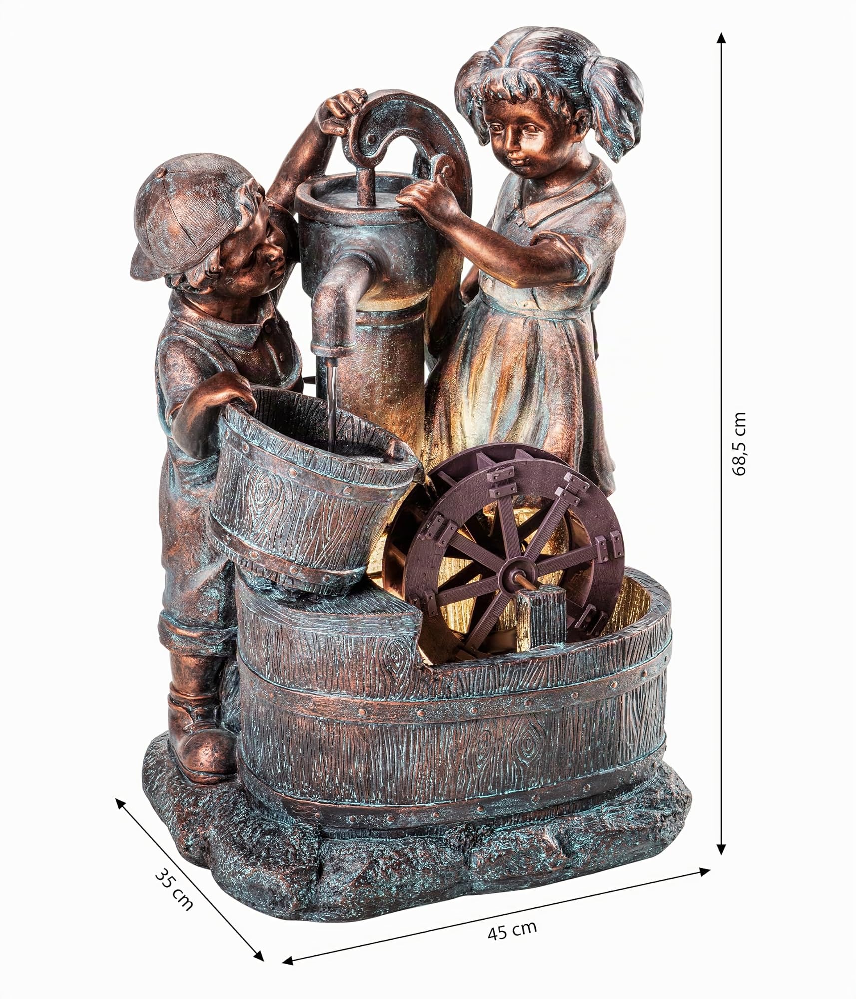 Dehner Lea und Leon Gartenbrunnen LED 6 Liter