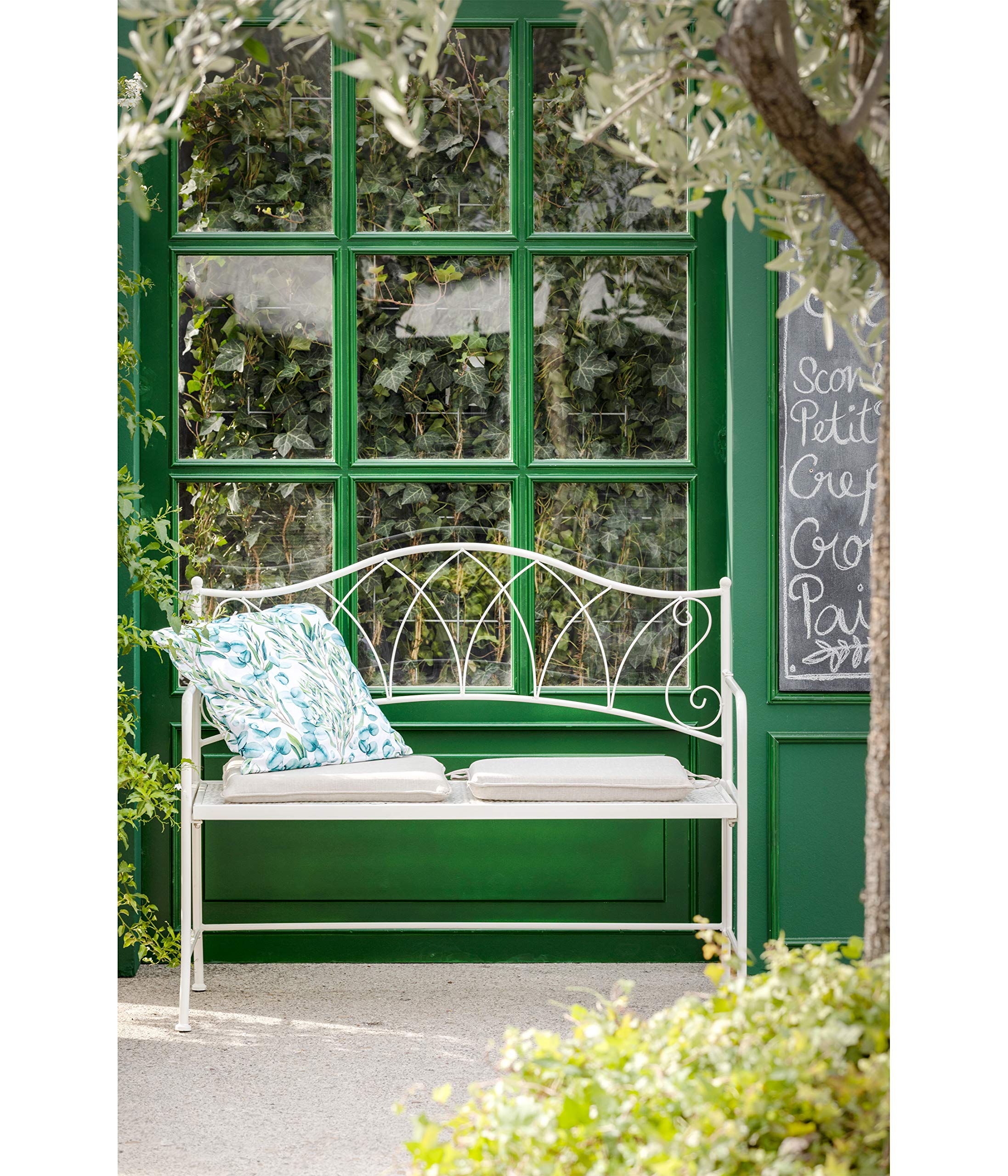 Dehner Fine Nature Klappbank Luca 115 cm Metall weiß