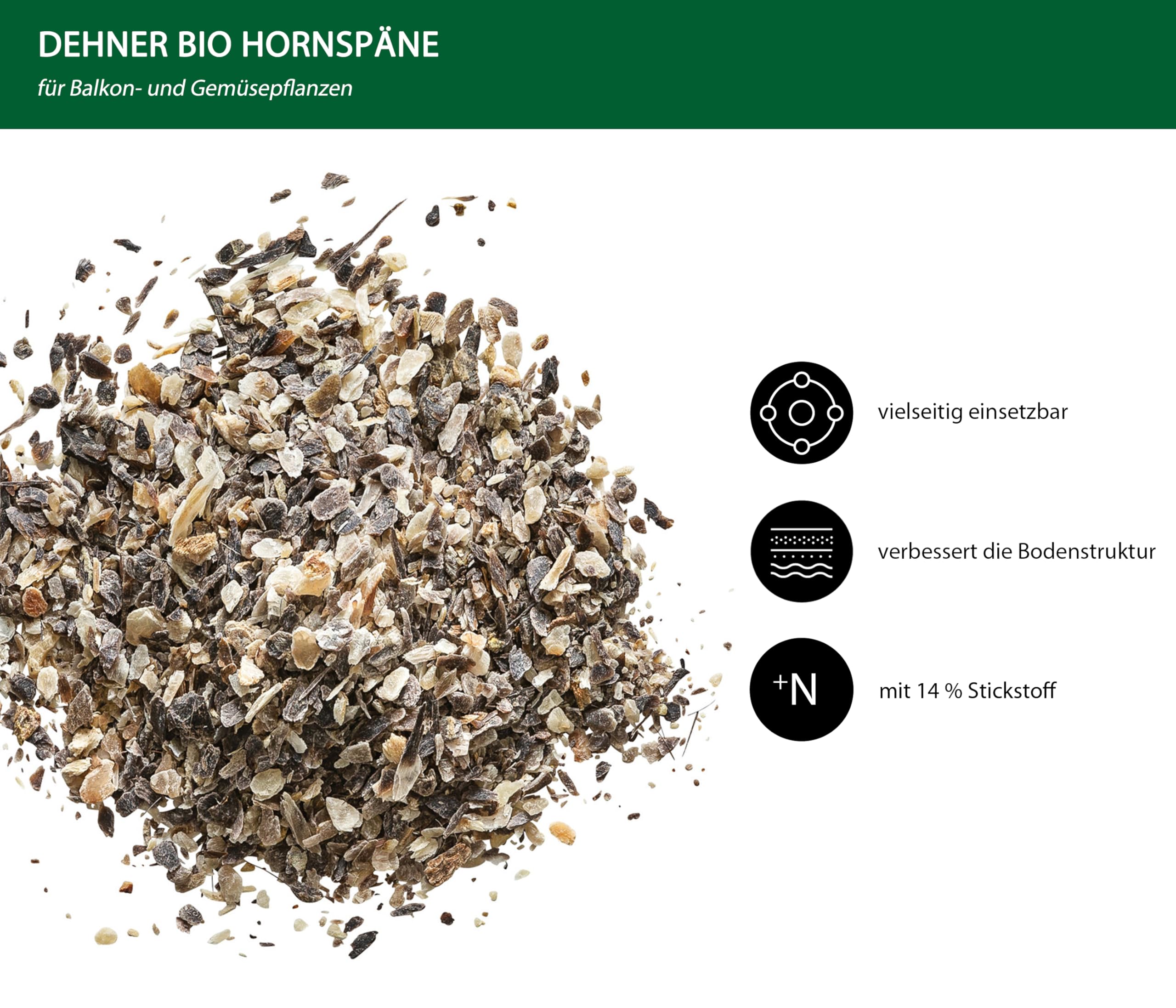 Dehner Bio Hornspäne Dünger 2,5kg stickstoffreich