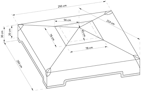 Dehner Granada Ersatzdach Pavillon 293x293 cm beige