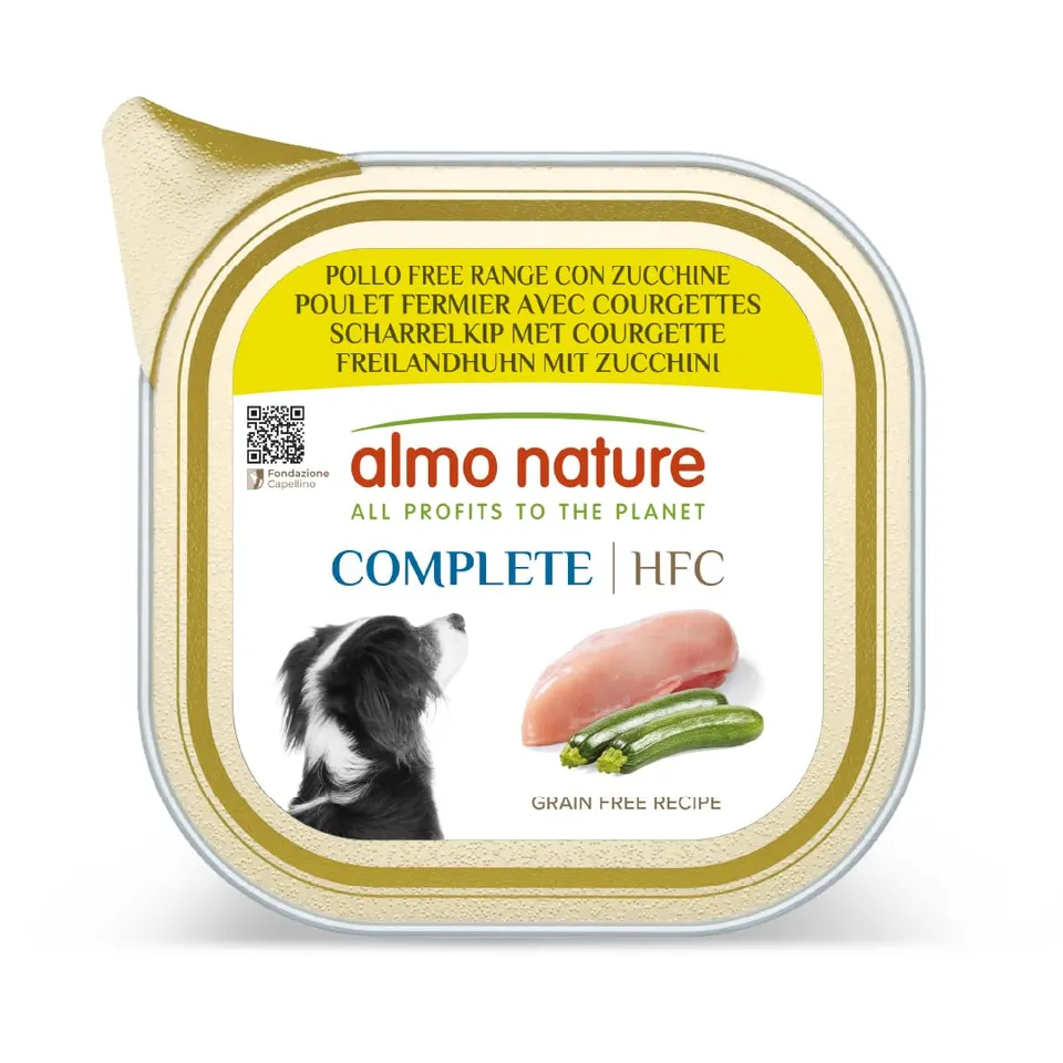 Almo Nature HFC Complete Hundefutter Huhn Zucchini 17x85g Paté