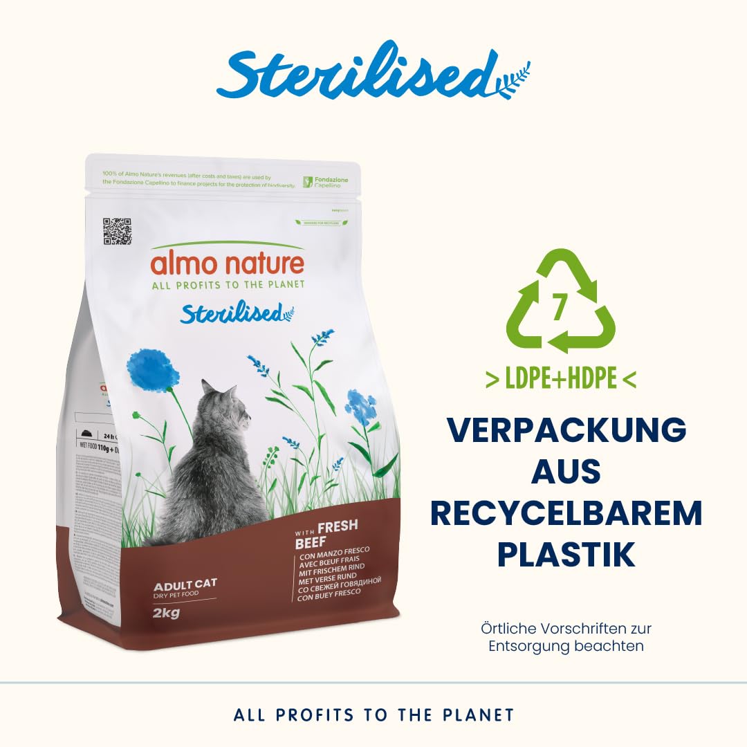 Almo Nature Sterilised Trockenfutter Rind Reis 2 kg sterilisiert