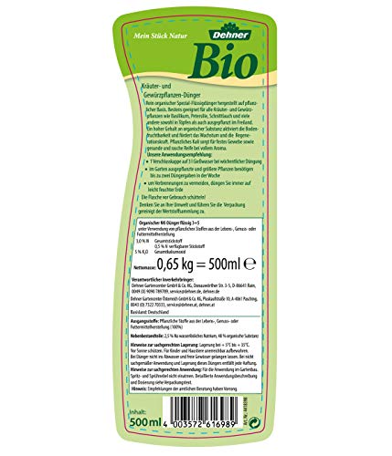 Dehner Bio Kräuter- und Gewürzpflanzen-Dünger Flüssigdünger 500 ml bio