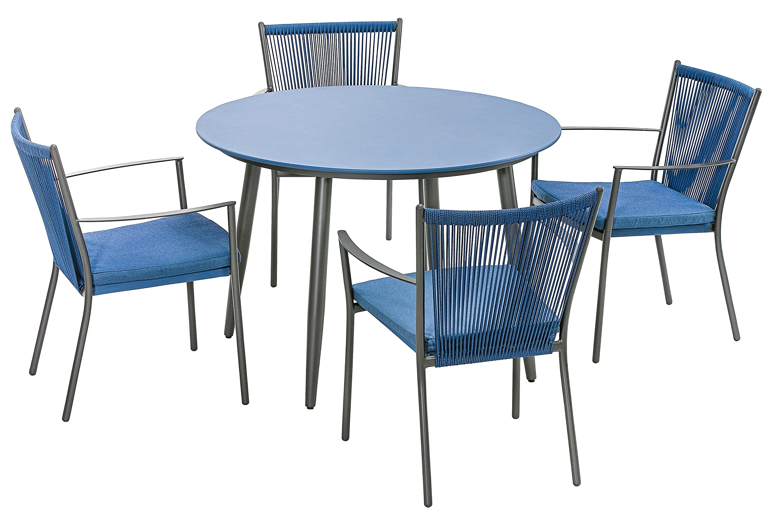 Dehner Delphi Gartentisch blau Ø110 cm Alu
