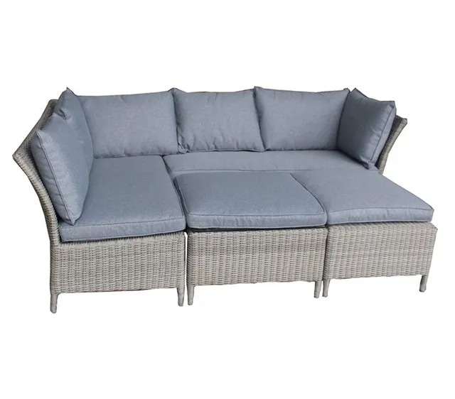 Dehner Sizilia Geflechtlounge grau mit Polster Lounge