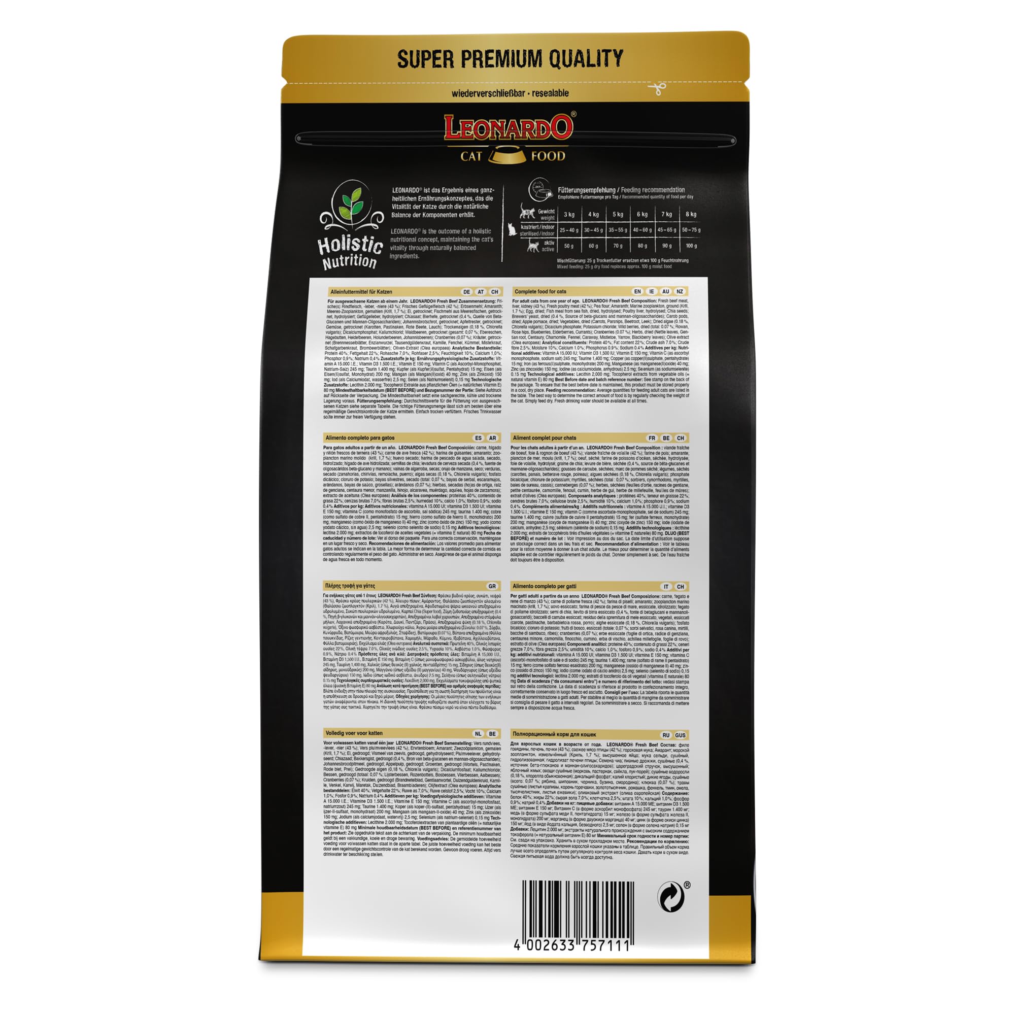 LEONARDO fresh Meat Rind Trockenfutter 1,5 kg getreidefrei