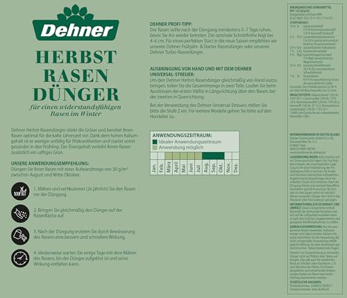 Dehner Premium Lovely Herbstrasendünger 5kg Langzeit 150qm