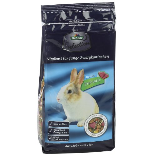 Dehner Selection Zwergkaninchenfutter Junior Futter 2x750g prebiotisch