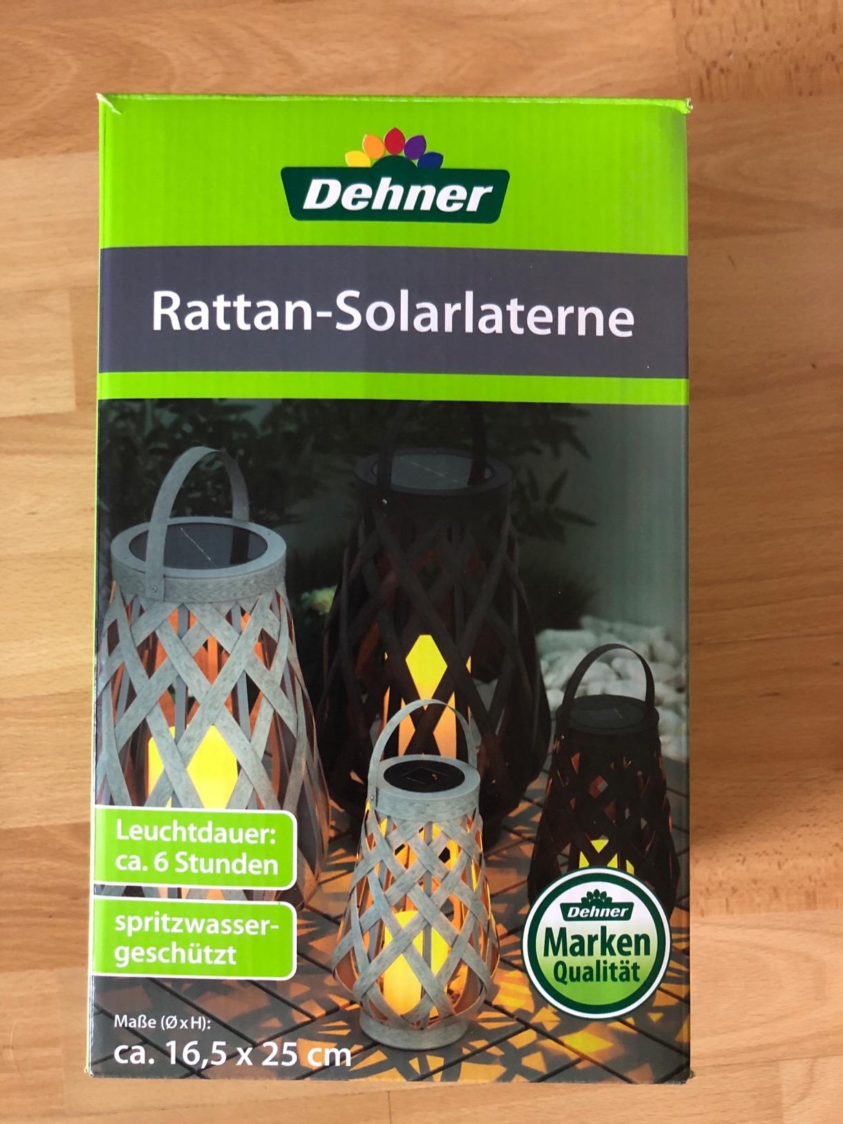 Dehner Solarlaterne Polyrattanoptik hellgrau 25 cm