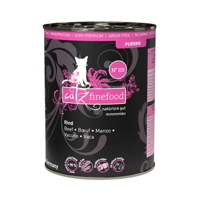 catz finefood Purrrr N°119 Rind Nassfutter 6x400g getreidefrei