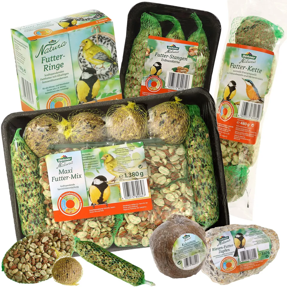Dehner Natura Wildvogelfutter Snackmix 6-teilig energiereich