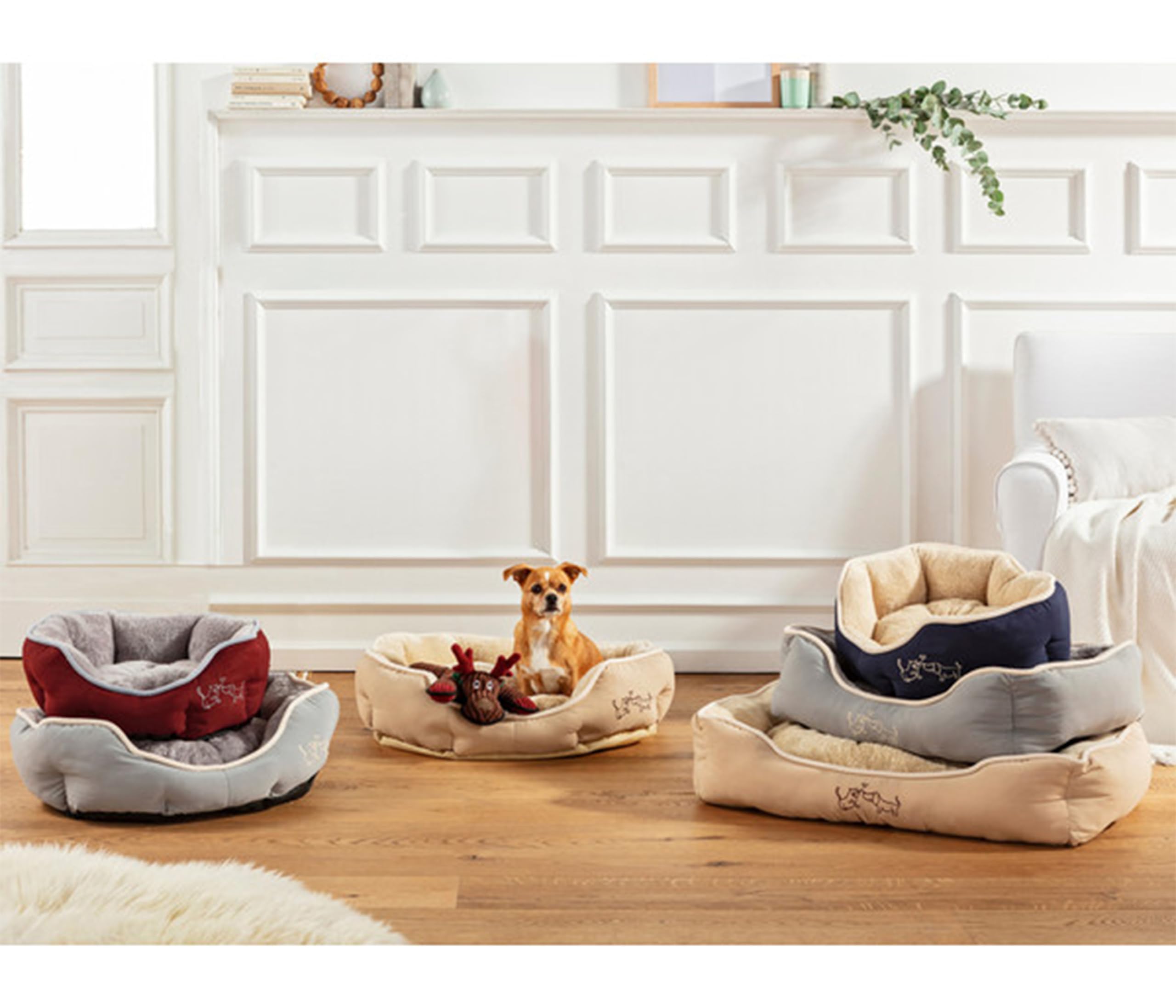 Dehner Lieblinge Sammy Hundebett beige 61x48x18 waschbar