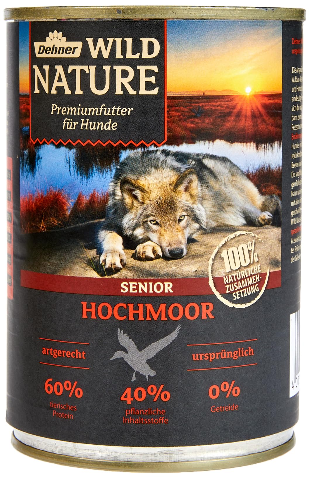 Dehner Wild Nature Hochmoor Senior Hundefutter Ente 6x400g