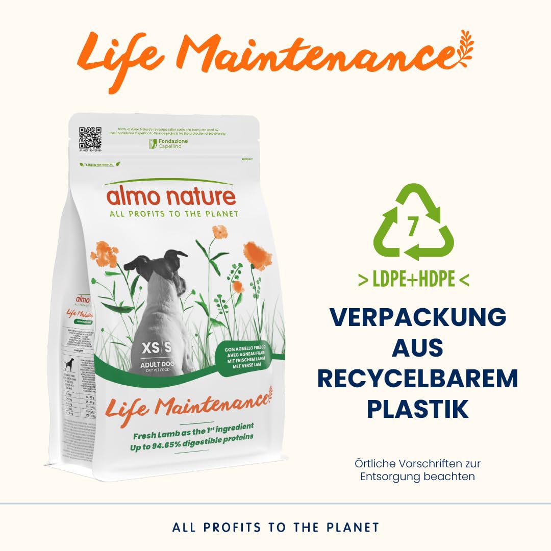 Almo Nature Life Maintenance Hundetrockenfutter Lamm 2kg XS-S
