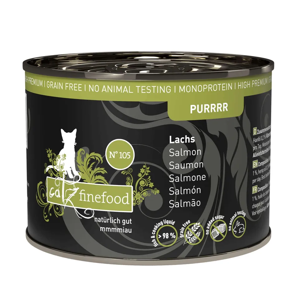 catz finefood Purrrr N°105 Nassfutter Lachs 6x200 g getreidefrei