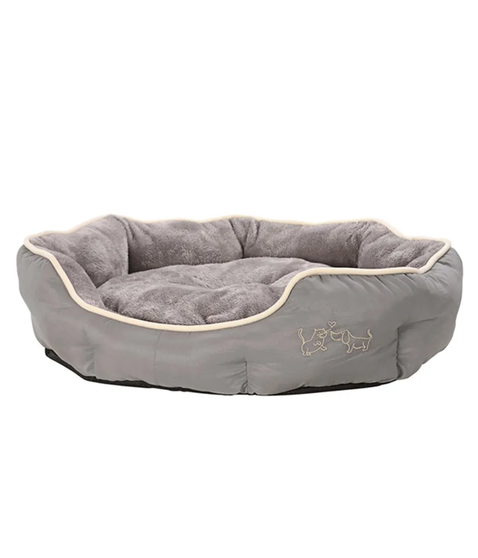 Dehner Lieblinge Sammy Hundebett oval grau 57x52 cm