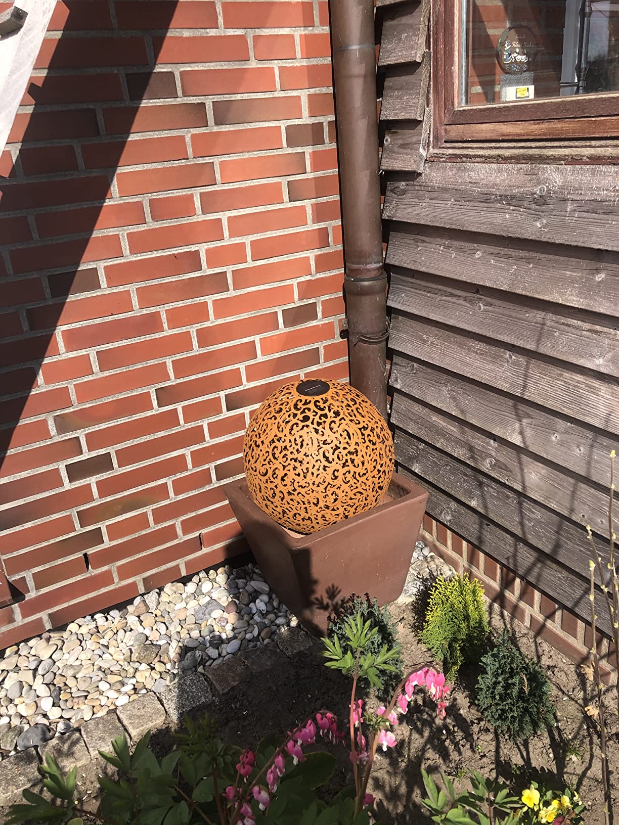 Dehner Lovely Solarkugel Lagos Solarleuchte Ø40cm edelrost