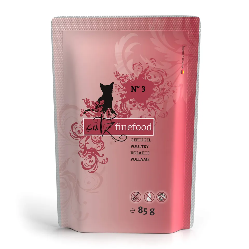 catz finefood N° 3 Geflügel Katzennassfutter 8x85g Preiselbeere
