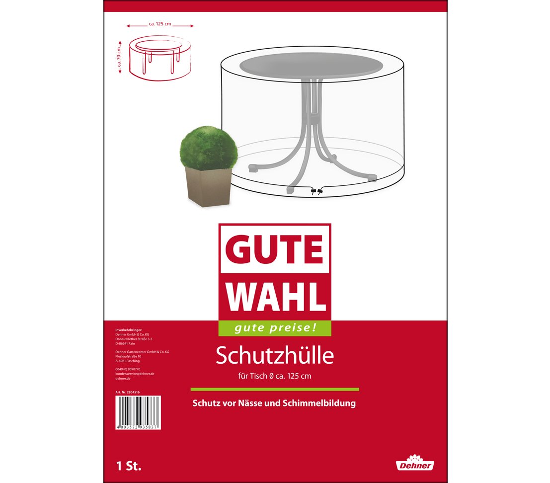 Dehner Gute Wahl Schutzhülle Gartentisch Ø 125 cm transparent