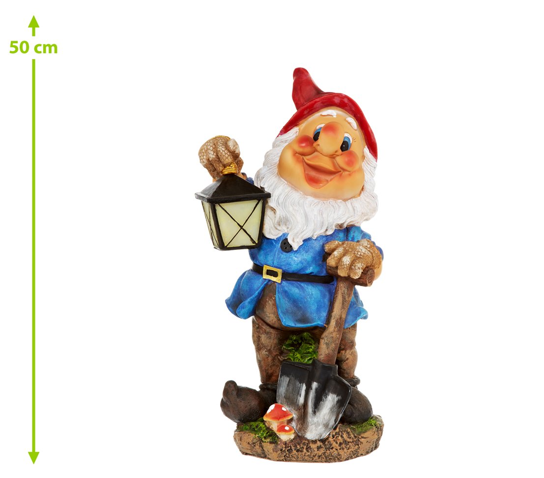 Dehner Premium Lovely Gartenzwerg Solarfigur 42 cm Polyresin