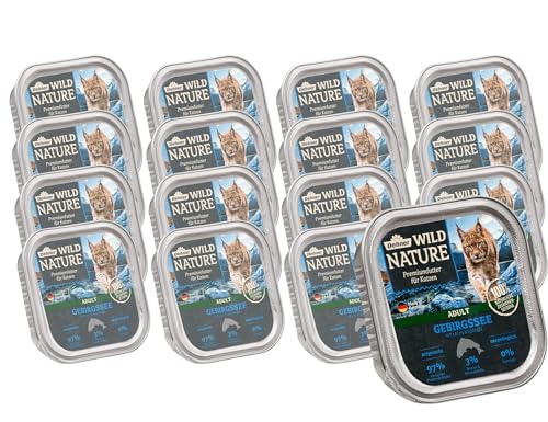 Dehner Wild Nature Gebirgssee Nassfutter Lachs Forelle 16x100g zuckerfrei
