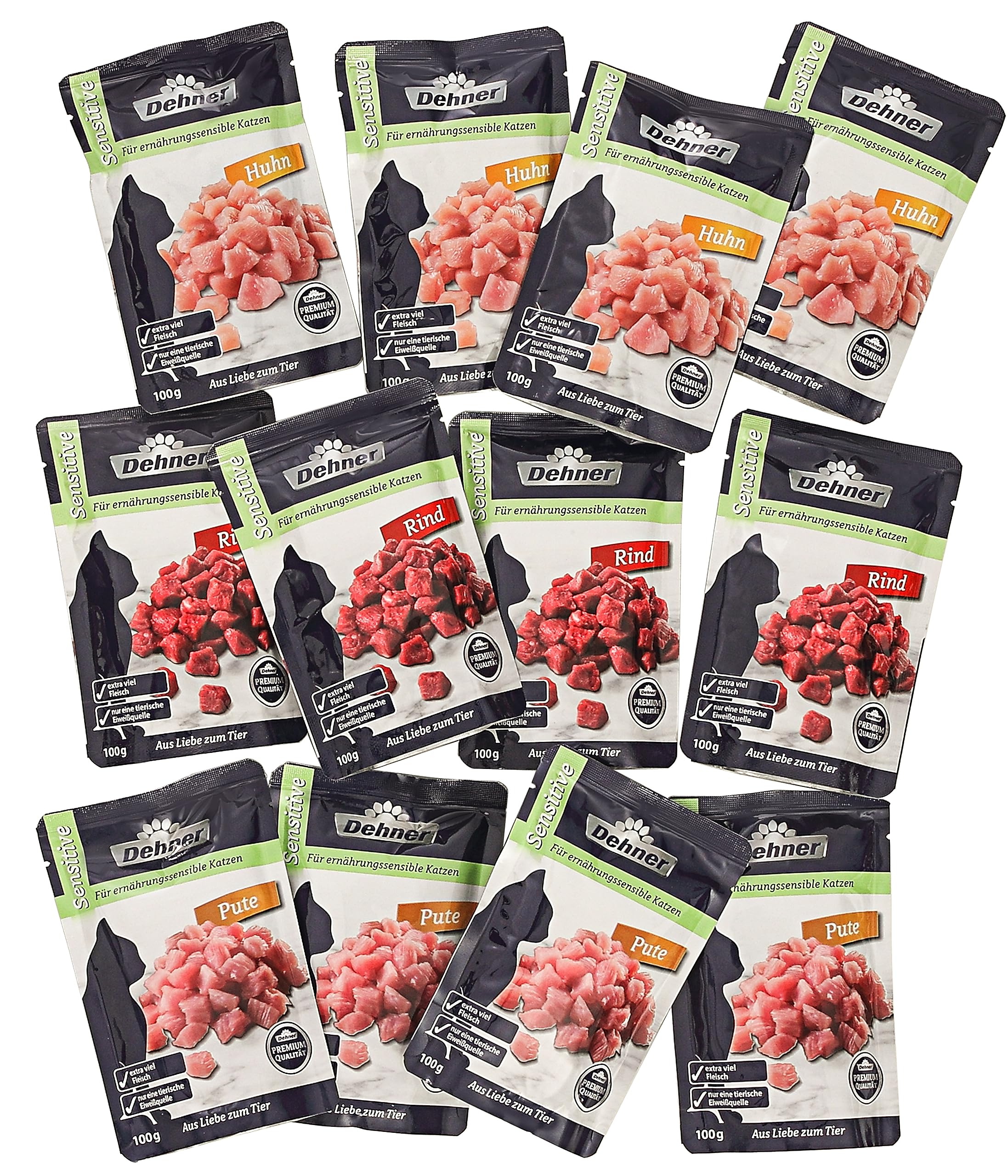 Dehner Premium Sensitive Nassfutter Multipack 12x100g