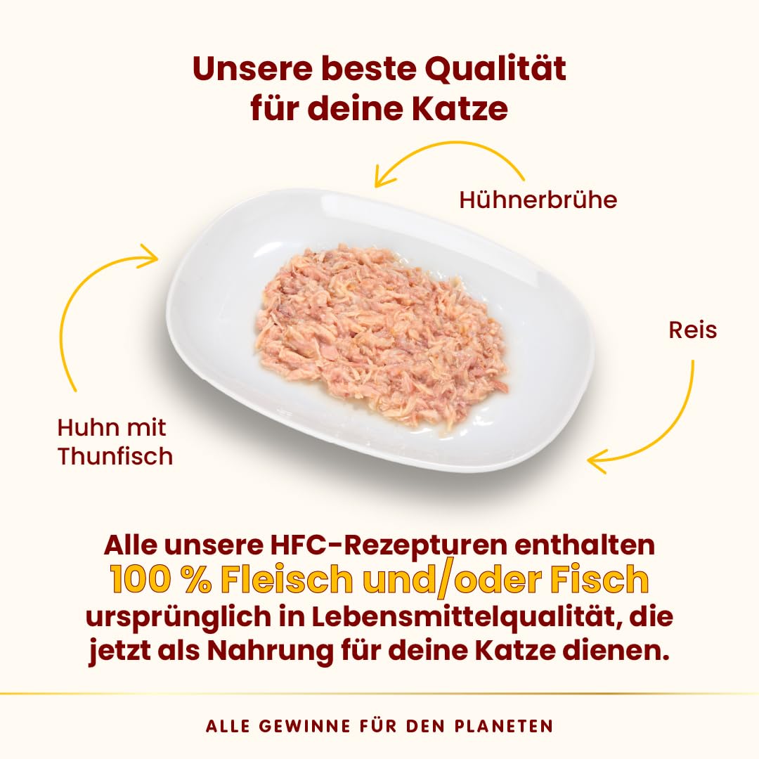 Almo Nature HFC Light Meal Nassfutter Huhn Thunfisch 4x50g glutenfrei