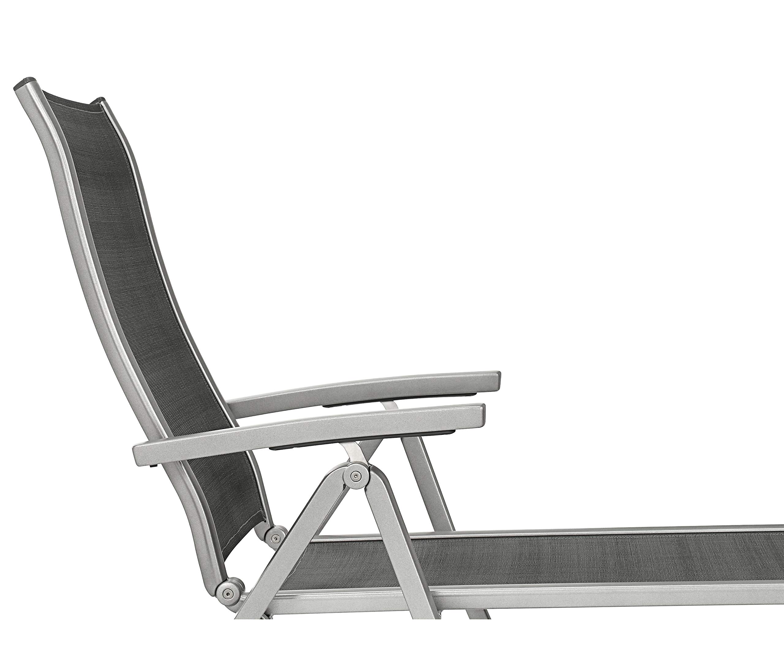 Dehner Chicago Relaxliege Textilene grau 180x80cm