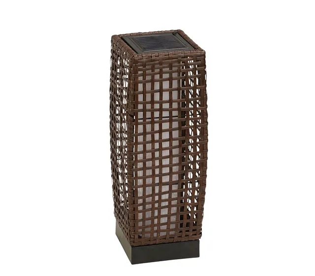 Dehner Pri Solarleuchte 47cm braun Rattan warmweiß