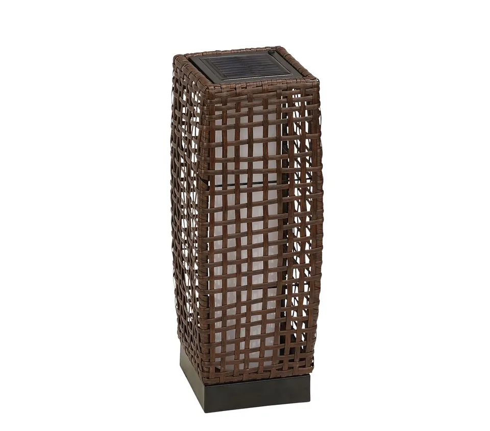 Dehner Pri Solarleuchte 47cm braun Rattan warmweiß