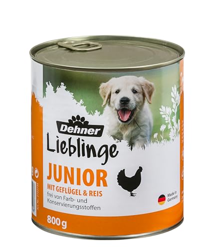 Dehner Lieblinge Junior Geflügel Hundenassfutter 6x800g Reis