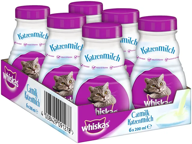 Whiskas Katzenmilch Snack laktosefrei 6x200ml