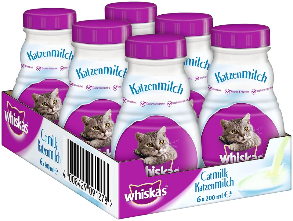 Whiskas Katzenmilch Snack laktosefrei 6x200ml