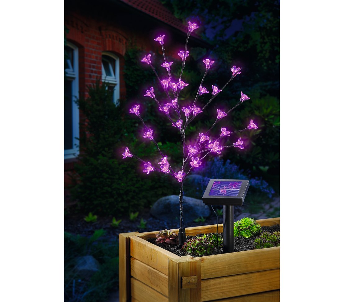 Dehner Living Solar Blütenstrauch pink 60 cm 36 LED